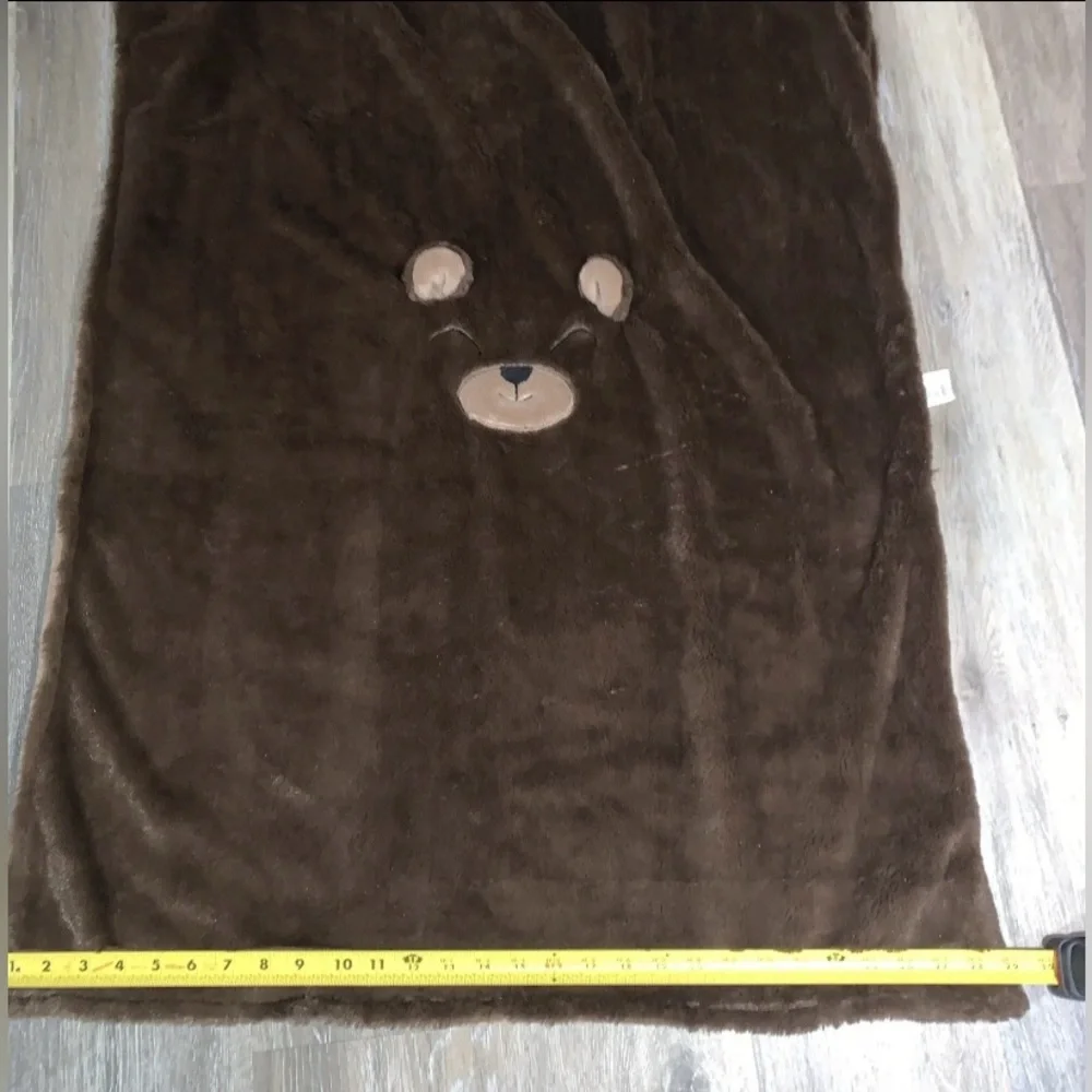 Koala Bear Brand Blankie Nursery Theme Soft Brown Bear Face Blanket 39” x 28”